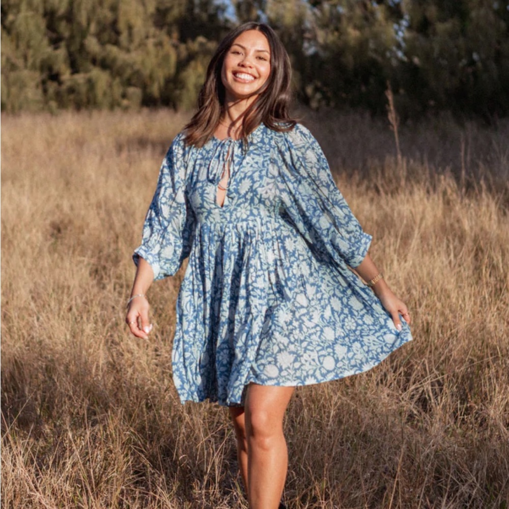 Kyra Mini Dress ~ Ocean Blue